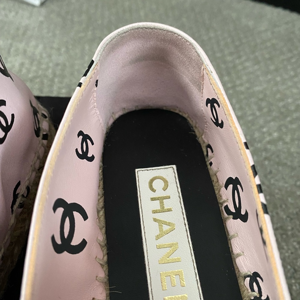 Authentic Chanel Pink and Black Espadrilles - Picture 5 of 7